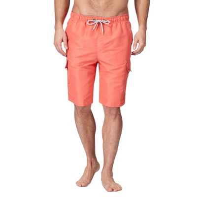 Orange cargo swim shorts